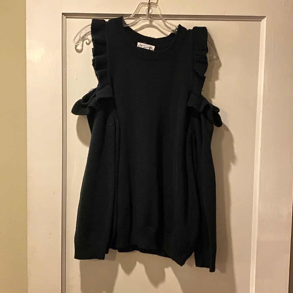 Black Sweater w/ Peek-a-boo Shoulders